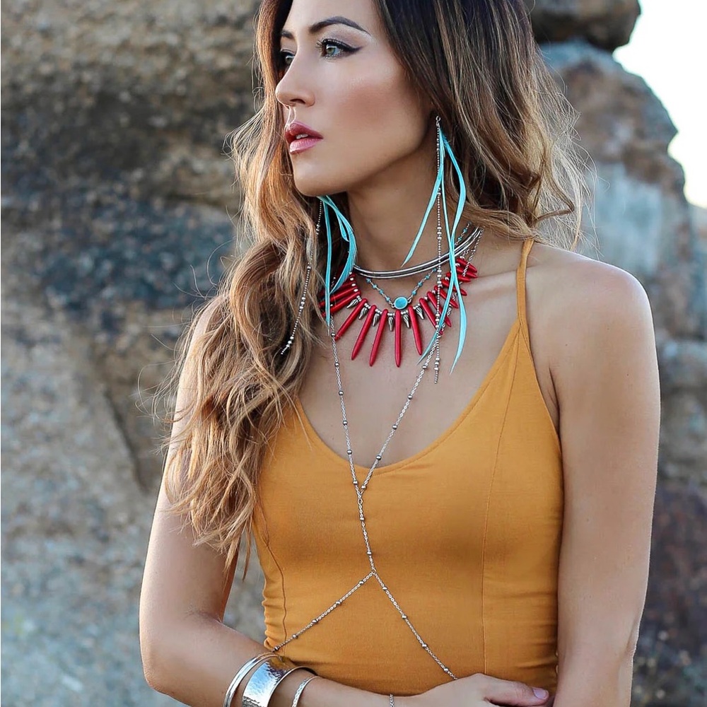 NWT Free People x Criscara Sweet Escape Body Chain Gold Festival